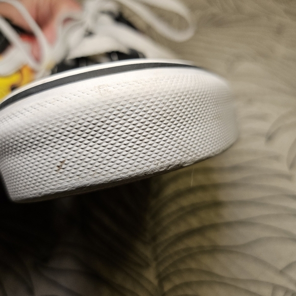 VGUC VANS Old Skool Flames Boys 4 Black Orange - Picture 11 of 14